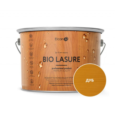 Пропитка для дерева водоотталкивающая Elcon Bio Lasure, дуб, 9л